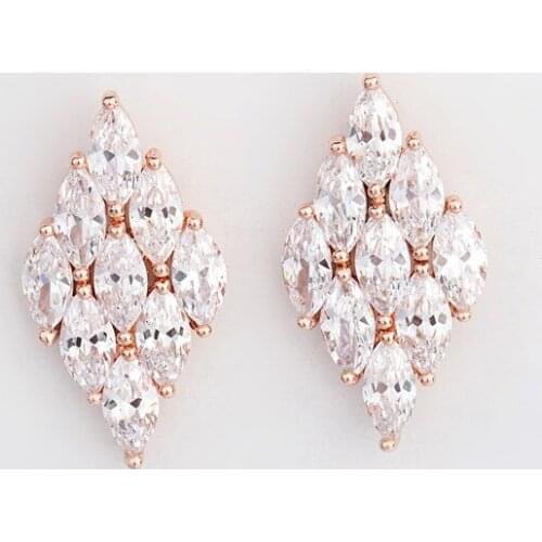 SLBRIDAL Fashion Jewelry Bijoux Anti-allergic Simulated Pearls Earrings Charm Drop Earrings Women Rose Gold Dangle Earrings