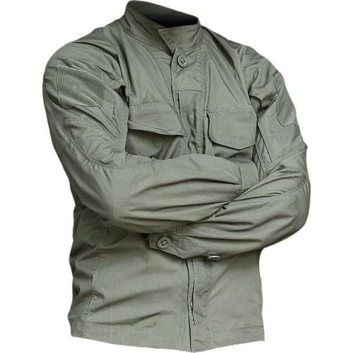Tactical Jacket Shirt Military Army Clothing Camouflage Multi Pockets Spring Summer Male Combat Outwear Rip stop
