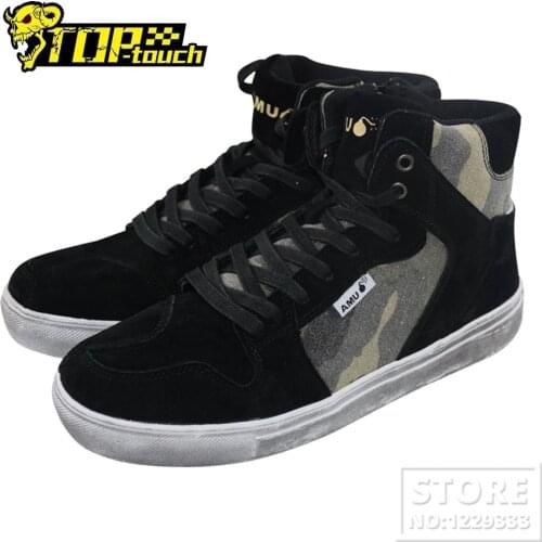 AMU Mens Motorcycle Boots Anti-Fall Motocross Shoes Non-Slip Racing Riding Shoes Breathable Leisure Casual Boot Spring Summer