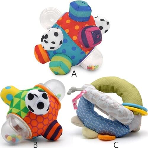 Infant Baby Rattles Hand Bells Grasping Toys Music Shaker Educational Cartoon Toys