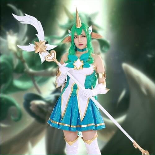 2021 new LOL cosplay costume cos soraka Anime full set LL