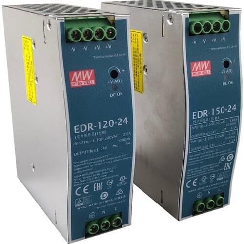 NEW Original MEAN WELL Din Rail Switching Power Supply AC 110V/220V to DC 24V 120W 150W MW Switching Power Supply