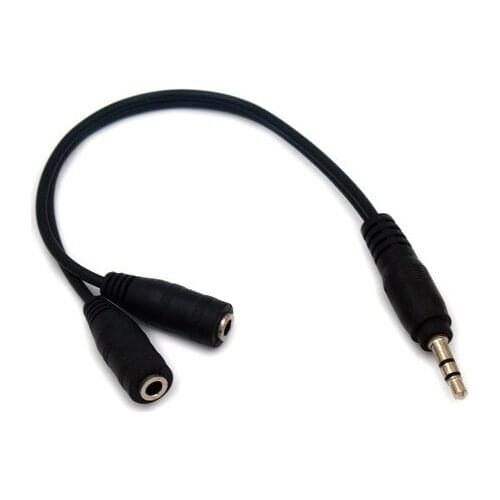 Wholesale 500pcs/lot Audio Conversion Cable 3.5mm Male To Female Headphone Jack Splitter Audio Adapter Cable white black color