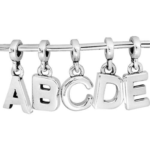 Original Me Charms A-Z Alphabet 26 Letter Pendant Beads Fit 925 Sterling Silver Charm Europe Bracelet Bangle Diy Jewelry