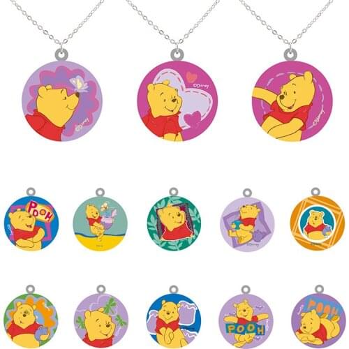 Disney Pooh And His Friends Avatar Necklace To Send Friends Long Chain Jewelry Epoxy Resin Small Pendant Design Necklace