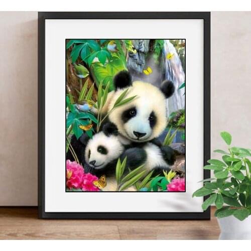 Panda Diamond Embroidery Wall Decor Diy Diamond Painting Full Mosaic Cross Stitch Kits Needlework Rhinestone Hobby