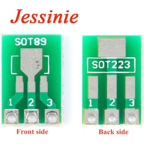 10pcs SOT89 SOT223 to DIP PCB Transfer Board Pin Adapter Converter Plate Double Sides 1.5mm 2.3mm to 2.54mm Pin Pitch Pinboard