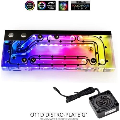 LIANLI Distro Plate For O11D XL Chassis Dual GPU Water Cooler Program Waterway Board With DDC 3.1 PWM Pump 12V/5V ARGB M/B SYNC