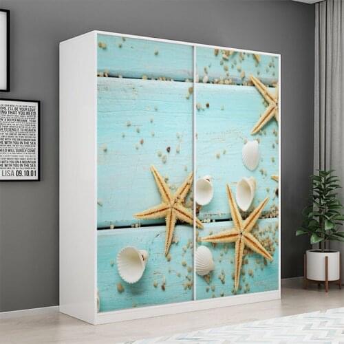 Translucent opaque self-adhesive glass film frosted window paper paper wardrobe sliding door window glass sticker sea star