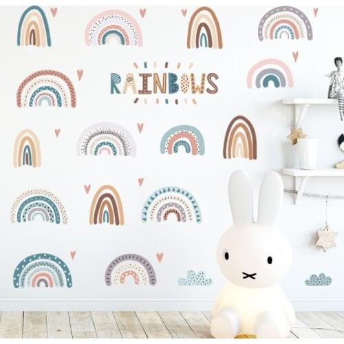 Rainbow DIY Wall Stickers for Living room Bedroom Wall Decor Removable PVC Wall Decals Home Decoration Kids rooms Wallpapers