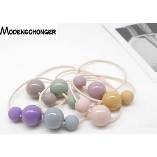 5pcs Hot Selling Colored Beads Elastic Hair Band Ponytail Hair Scrunchies Rubber Band Hair Ties For Girls Women Hair Accessories