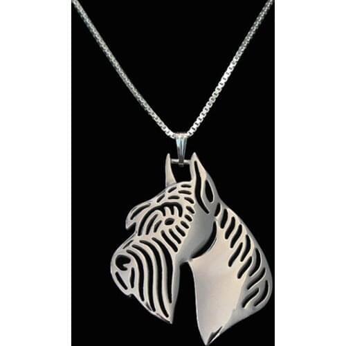 Romantic Gold Silver Color Giant Schnauzer (cropped ears) Pendant Necklace Hunger Games Necklace Women Best Friend Choker