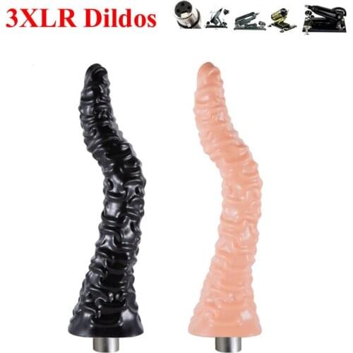 YUKUI Sex Machine 3XLR Types Quick Connector Unicorn Dildo Realistic Big Penis Attachments Suction Cup For All Sex Machine