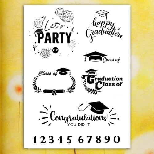 Graduation Party Series 1 Clear Stamps For DIY Scrapbooking/Card Making/Album Decorative Transparent Silicone Stamp Crafts
