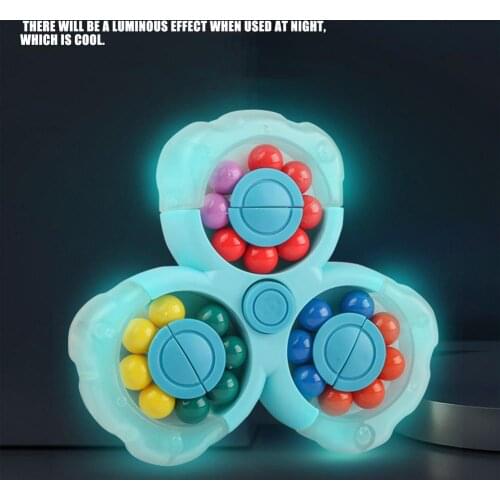 Luminous Rotating Magic Bean Fingertip Cube Toy Finger Gyro Anti Stress Figet Toy Puzzle Block Children Brain Game Education Toy