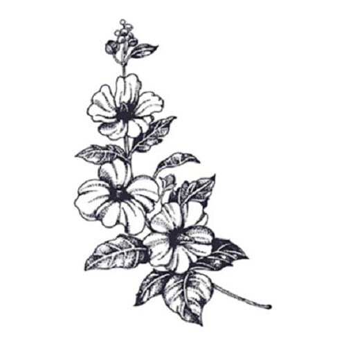 110MM×80MM tattoo stickers long lasting waterproof female flower language literary sexy black and white new product