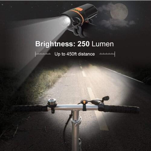 Bicycle Led Front Light Headlight Set Waterproof USB Rechargeable Easy Mount