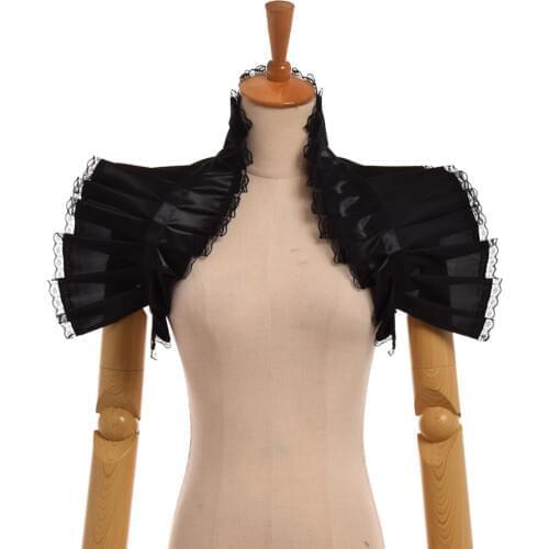 Steampunk Corset Crop Victorian Steampunk Women Ruffled Collar Shoulder Wrap Cosplay Accessory