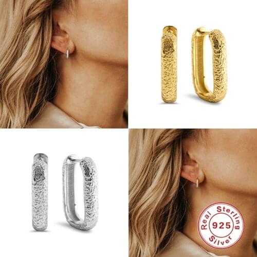 Viny Ins Niche Design U-Shape Pendientes Plata 925 Sterling Silver Earrings For Women Earrings Hoops Серьги 2021 Trend Vintage