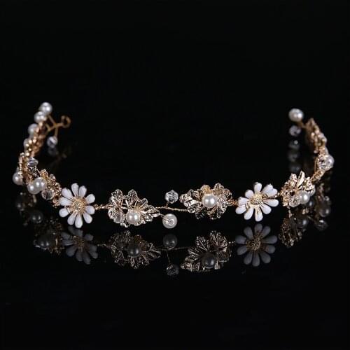 Ladies Delicate Headband Women Simple Fashion Flowers Hair Band Headpieces Bridal Wedding Beauty Simulation Pearl Hair Jewelry