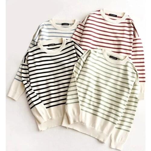 Women striped soft full sleeve sweaters ladies 2020 fashion o-neck chic keep wearm sweater elegant female casual style