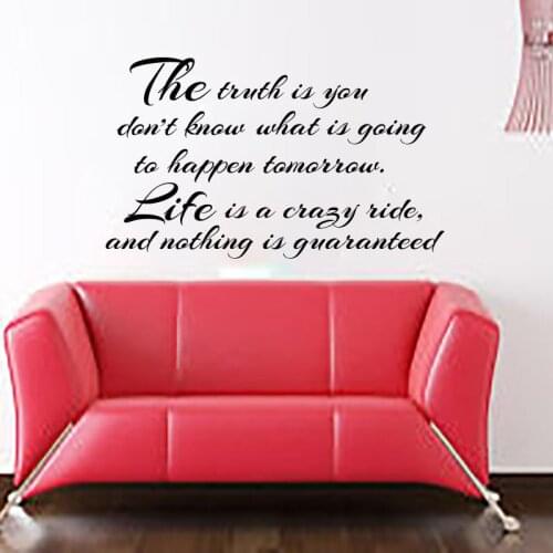 ZOOYOO Life Is A Crazy Ride Art Wall Decals Removable Vinyl Adhesive Waterproof Wall Stickers Home Decor Living Room Decoration