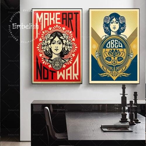 1 Pieces Make Art Not War Series Famous Artworks For Living Room Wall Art Posters HD Print On Canvas Oil Paintig Home Decorarion