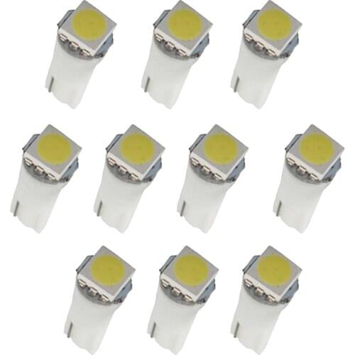 10pcs T5 5050 LED Car Interior Dash/Meter/Reading Door Step Map Light Lamps