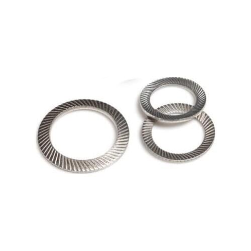 100 Pcs Lock Washers Stainless Steel M3 M4 M5 M6 M8 M10 M12 M14 M16 M18 DIN9250 Double Ridges Teeth Washer Anti-skid Gasket