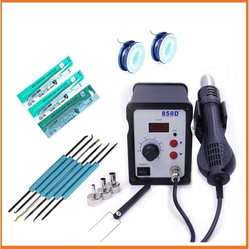 110V / 220V 700W 858D+ ESD Soldering Station LED Digital Solder Iron desoldering station BGA Rework Solder Station Hot Air Gun