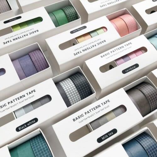 8 pcs Vintage Solid Color Masking Washi Tape Set Basic Decoration Diary Scrapbooking Bullet Journal Planner Label Stickers Craft