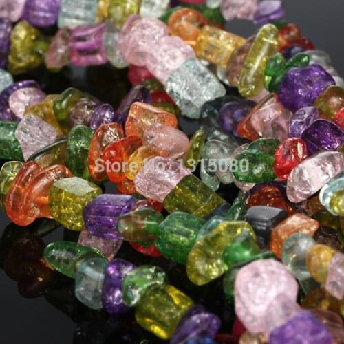 80CM Length 5-8MM Glass Beads Mixed Colorful Stone Beads For Jewelry Making Pedras Para Artesanato 3Strings/lot