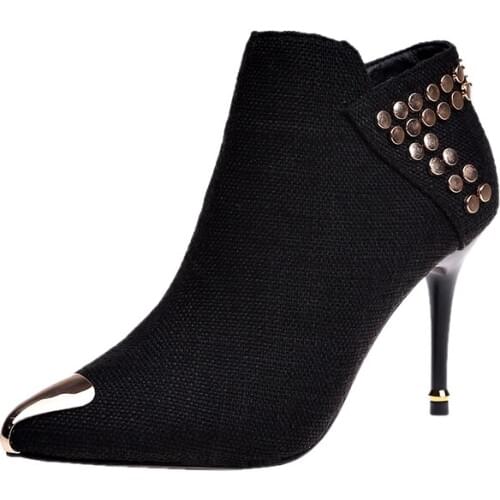 Ankle Boots Womens Boots Fashion Wild Fine With Waterproof Platform High Heel Womens Shoes Plus Velvet