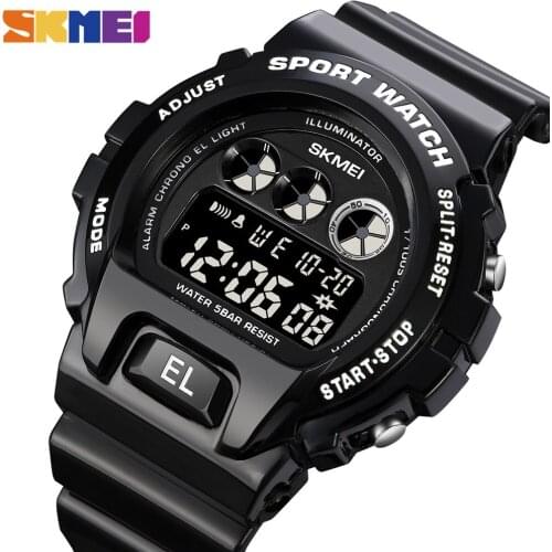 SKMEI LED Light Display Military Stopwatch Clock Sport Digital Watches For Men 5bar Waterproof Wristwatch Relogio Masculino 1813