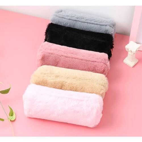 Korean School Pencil Case Kawaii Cute Plush Penal For Girls Boys Pencilcase Zipper Makeup Purse Pouch Stationery School Supplies