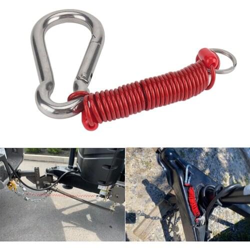 Safety Breakaway Cable 1.5 Metre Coiled Easily Installation With Spring Clip Travel Trailer Anti-Lost Cable Car Accessories