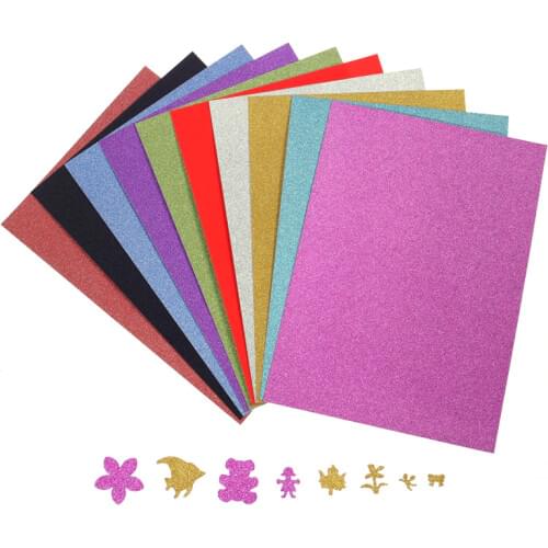 10pcs/pack 20x30cm Flash Powder Cardboard Paper Glitter Scrapbooking Craft Paper DIY Sticker Sheets Children Decorative Supplies