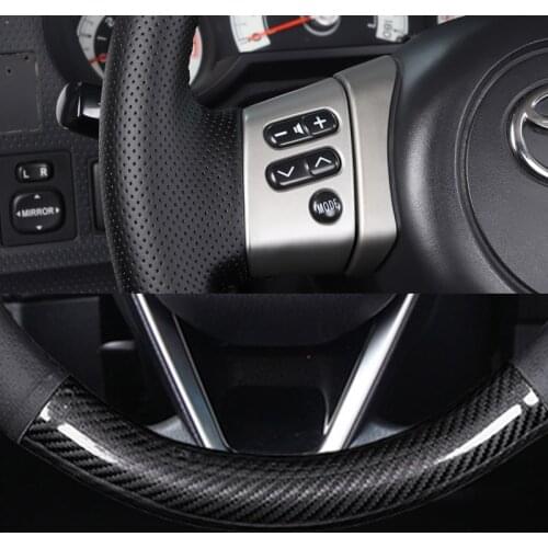 For Toyota FJ Cruiser 2006-2020 Carbon Fiber&Hole Leather Steering Wheel Cover Safe Non-Slip Wear Resisting Sweat absorption