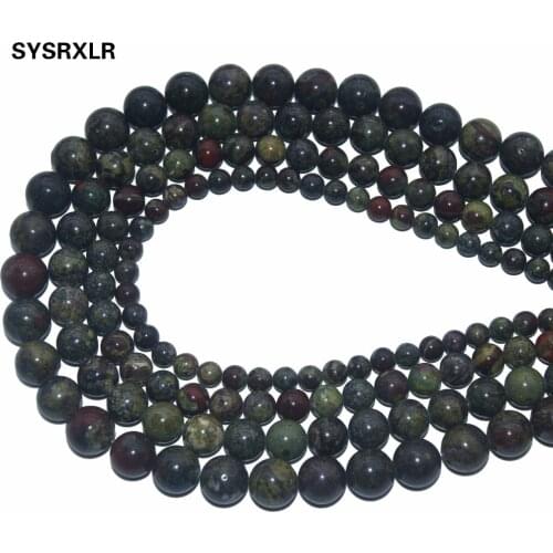 Wholesale Natural Dragons Blood Stone Round Loose Beads For Jewelry Making DIY Bracelet Necklace Material 6/8/10/12 MM Strand