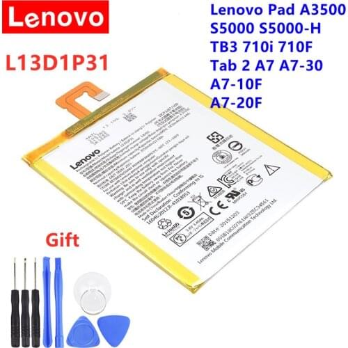 Lenovo Original Battery L13D1P31 Battery For Lenovo Pad A3500 S5000 S5000-H tab3 7 TB3 710i 710F tab 2 A7 A7-30 A7-10F A7-20F