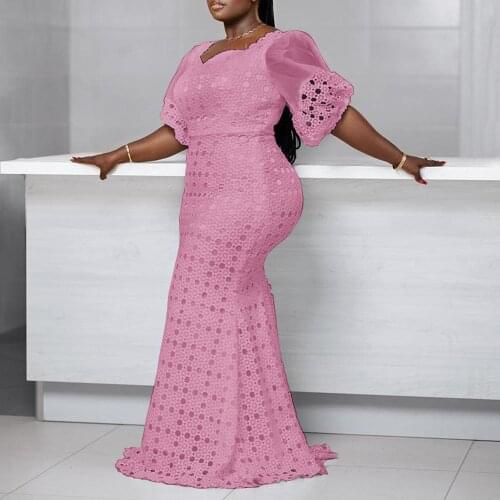Summer Dress Women 2021 Chicl Ong Elegant Wedding Party Big Plus Size Dresses For Women 4xl 5xl 6xl Female Lace Maxi Pink Robe