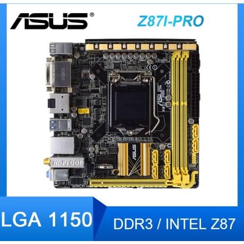 Asus Z87I-PRO Desktop Motherboard LGA 1150 Intel Z87 DDR3 PCI-E 3.0 16GB DVI Port HDMI Mini-ITX Used Motherboard