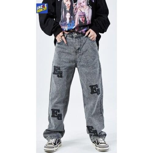 UNCLEDONJM Vintag jeans men High Street men designer jeans for men skeleton jeans streetwear men Distressed baggy jeans ED979