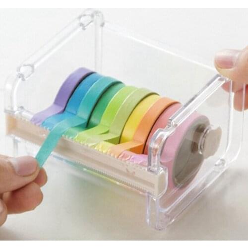 Office Tape Dispenser Office Supplies Stationery Masking Tape Cutter Washi Tape Storage Organizer Cutter