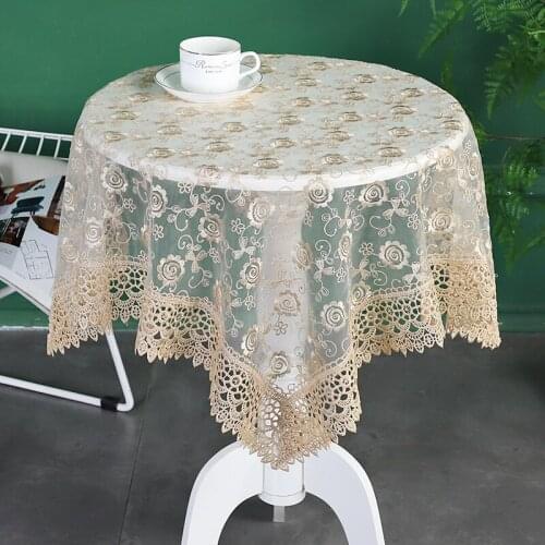 Hot Rose gold table cloth Dinning table decoration European tablecloths Elegant table cover coffee Embroidered lace table covers