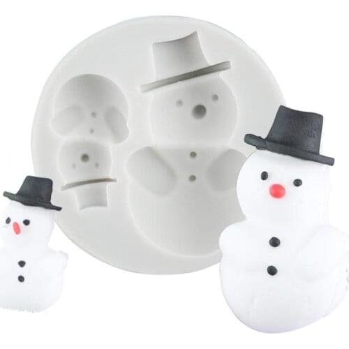 Christmas Snow Doll Silicone Mold For Baking Accessories Christmas Snowman For Cheese Mousse Sugar Craft Cake Chocolate Making