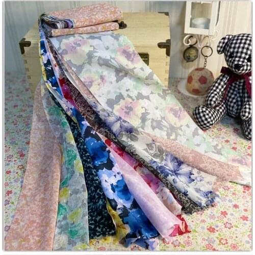 12x100cm Patchwork Roll Chiffon Fabric For Silk Scarf Strip Cloth For Crafts Ribbon And Bowknot Sewing Accessories