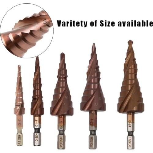 HSS CO M35 Cobalt HSS Step Drill Bit High Speed Steel Cone Hex Shank Metal Drill Bits Tool Set Hole Cutter For Stainles