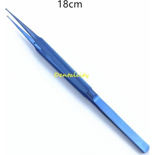 18cm Titanium Ringtip Forceps Ent Plastic Surgery Micro Fine Whole Ring Tip Eye shaping equipment