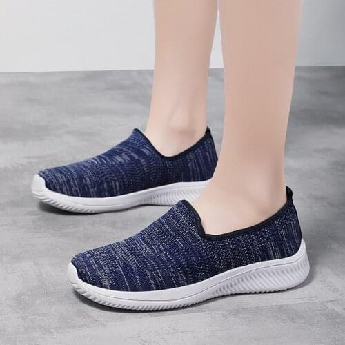35-42 Size Womens Flat Shoes Breathable Mesh Casual Slip-on Loafer Lightweight Outdoor Sports Shoes